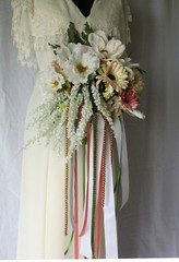 Peach Pink Garden Boho Silk Wedding Bouquet