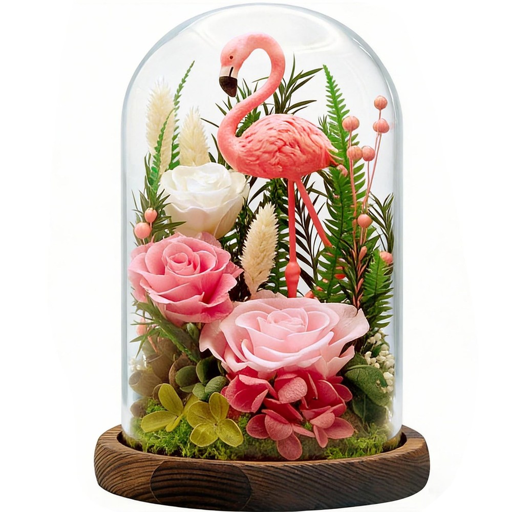 Eternal Flowers with Flamingo-Big Flower Big Love- Graduation Pink