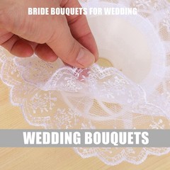 6Pcs Lace Bouquet Collar, Lace Collar DIY Bouquet Holder Wedding Bridal6268