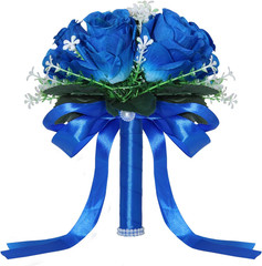 Wedding Bouquets for Bride, Small Bridal Flower for Bridesmaid, Artificial Blue
