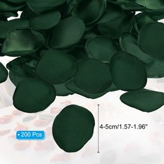 200 Pcs Silk Rose Petals, Artificial Flower Fake Rose Petals Dark Green