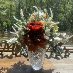 Beautiful Bridal Wedding Bouquet Budget Handmade Faux Flowers Pink Red Brown