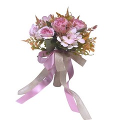Nature Silk Flower Bride Handheld Bouquet with Life Like Design For Weddings
