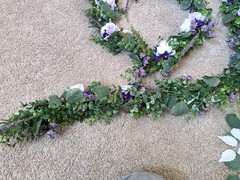 Purple Artificial Flower Garland wreaths for table decor