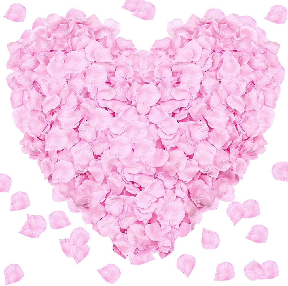 1000Pieces Rose Petals, Artificial Flower Petals Fake Rose Petals Silk Red Rose