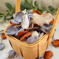 Dusty Blue, Terracotta Rose Petals for Western Wedding Decor, Flower Girl Petals