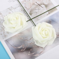 10-Pack Cream White Bridal Bouquet Flowers