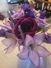 Flower Centerpieces for Tables Wedding-Purple shades, lilac, wisteria, lavender