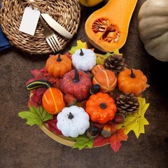 36PCS Mini Artificial Pumpkins Fall Decor Set – Realistic Small Mini, Style 2