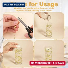 YATOJUZI 30 PCS Artificial Pearl String Beige Vase Filler Floating Pearls for Va