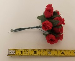 Lot 144 pcs Red Artificial Rosebuds Roses Flowers 16mm 5/8″ 5/8 Inch on Stem