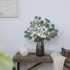 Artificial Greenery Stems Box Set(Pack of 65pcs) with 8 Beige&dusty Green