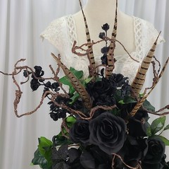 Dark as Night Goth Faux Silk Wedding Bouquet