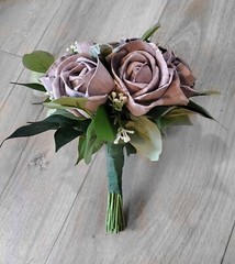 Light Purple Lavender Bridal Bouquet Rose Sola Wood bridesmaid Wedding Flowers