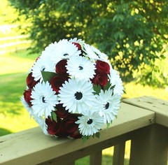 Deluxe Rose and Gerbera Daisy Wedding Bouquet – Paper Flower Bouquet, Roses