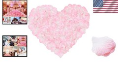 Versatile 1000 Artificial Silk Rose Petals in Light Pink & White for Events