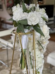 45” Long Wedding Bouquet Large Cascade Real Feel Artificial Flower Orchids Roses