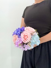 Pink Lavender Blue Bridal Bouquet, Pastel Wedding Flowers, Bouquet, Silk Flower