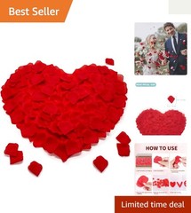 Eco-Friendly 1200 PCS Red Faux Rose Petals for Valentine’s Day & Anniversaries