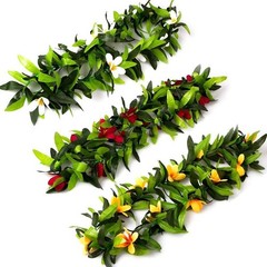 ZCMG Hawaiian Leis Hawaii Tropical Luau Party Green Leaf Medium,