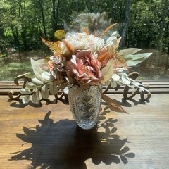 Bridal Wedding Bouquet Budget Friendly Handmade Faux Flowers White Pink Orange