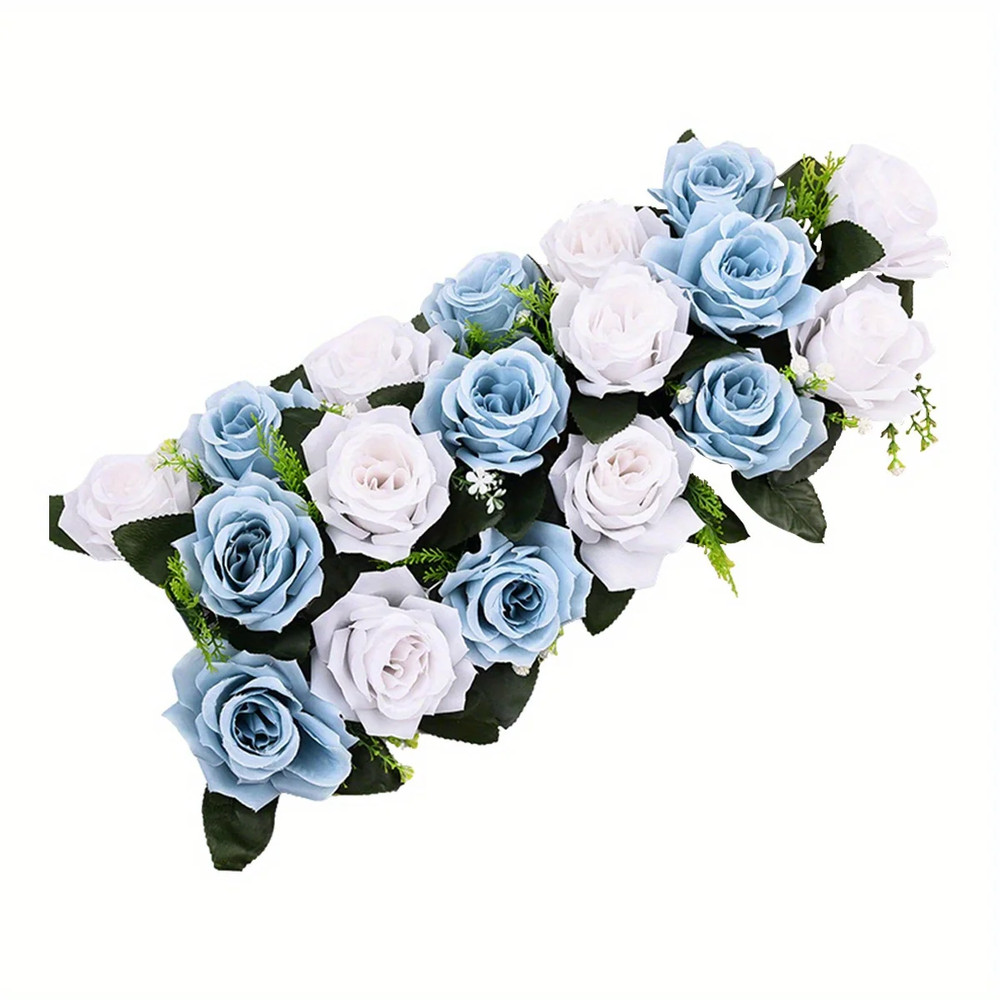 1Pc Elegant Rose Floral Centerpiece for Wedding Table Runner, Artificial Flower
