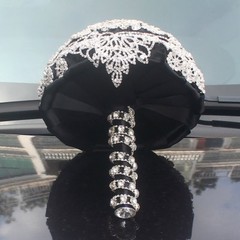 Sparkly Crystal Rhinestones Wedding Bridal Bouquet Brooch Bride Hand Flower 18cm