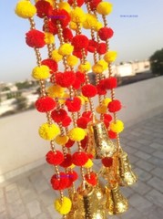 100 PC Multicolor Indian pom pom Christmas Wedding Decoration Mehndi functions