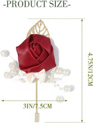 Wedding Rose Boutonniere Groom Flower Pin for Men’s Suit Party Prom