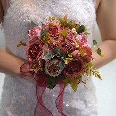 Bride Bridesmaid Wedding Bouquet,Artificial Flowers Elegant Artificial Romantic