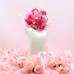 4 Pcs Silk Wedding Wrist Flowers Brooch Flower Ornament for Outdoor Wedding
