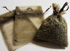 Set of 20 Lavender Sachets made with Brown Organza Bags