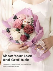 Polylove Forever Flower Bouquet Flowers for Delivery Prime Preserved Purple