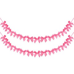 2 String of 13 PCS Rose Red Bow Garland Banner Decoration Party Bow