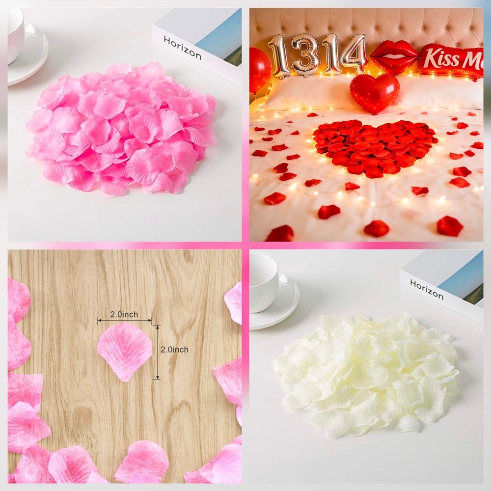 Rose Petals Bulk 10000pc Pink White Red New Silk Artificial Flower Wedding Decor