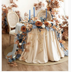 Ling’s Moment Wedding Decor Set, Russet Orange and Denim Blue