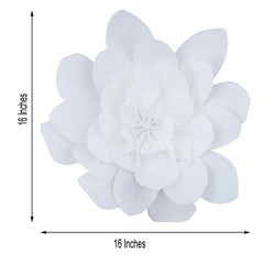 8 pcs 16″ White Artificial Daisy Flowers for Wall Backdrop Party Wedding Craft