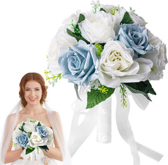 Wedding Bouquets for Bride & Bridesmaid – Realistic Silk Flowers Artificial Rose