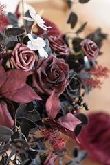 Ling’s Moment 2PCS Black Arch Flowers Artificial Floral Swags Centerpieces Bu…