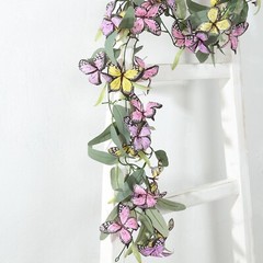 3 pcs ASSORTED 6ft Butterfly Flowers GARLANDS Willow Greenery Leaves Party Event