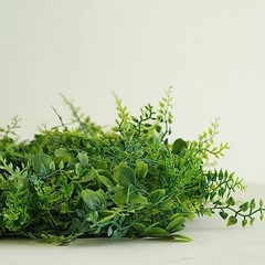8 Green Medium Boxwood and Fern Leaves Wall Backdrop Panels Wedding Party