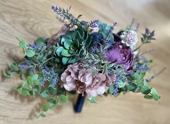 Elegant Wedding Flower Bouquets Hydrangeas, Peony, Succulent, Lavender Bundle