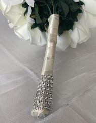 Ivory Wedding Bouquet Set with Diamonds, 2 Piece Wedding Flower Package