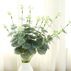 2 pcs 19″ tall Frosted Green Eucalyptus Artificial Greenery Bushes Wedding SALE