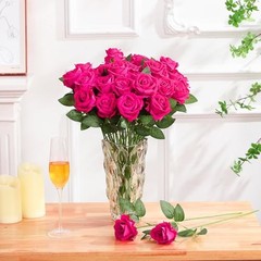 Pcs Roses Artificial Flowers, Silk Artificial Flowers Petals Long 150 Hot Pink