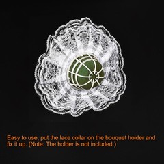 4Pcs Lace Bouquet Collar DIY Decoration Bridal Bouquet Holder Silver Tone