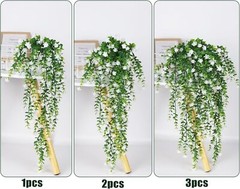 4Pcs Artificial Hanging Fern Plants FakeTrailing Foliage Flower Leaf Home Decor