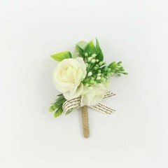 Buttonhole Rose Brooch Bride Wedding Wrist Corsage Bracelet Marriage Accessories