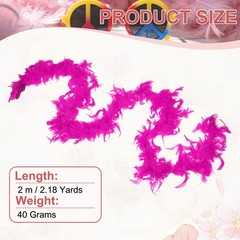 40g 2 Yards Feather Boa, Costume Turkey Chandelle Feathers Boa Purple Red
