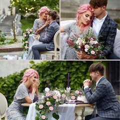 100PCS Light Pink Foam Roses with Bendable Stems & 24 Leaves – Wedding, Home, Pa